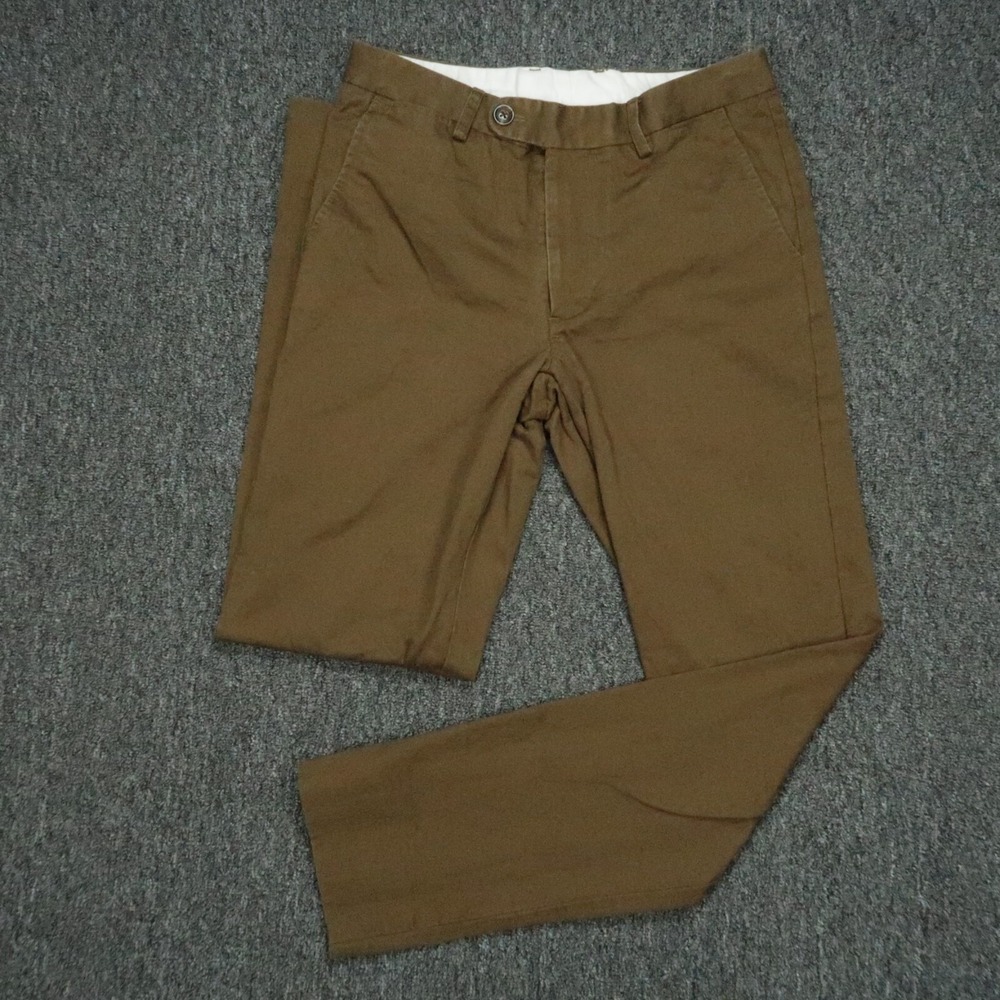 Spier & Mackay Pants Mens 30x31 Brown Extra Slim Fit Straight Flat Front Trouser
